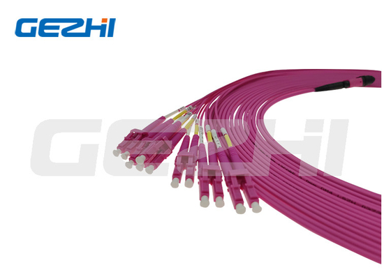 MPO Female to LC UPC Duplex OM4 Breakout Cable 8 12 24 Core Fiber Optic Cable Patch Fiber Optic Cable
