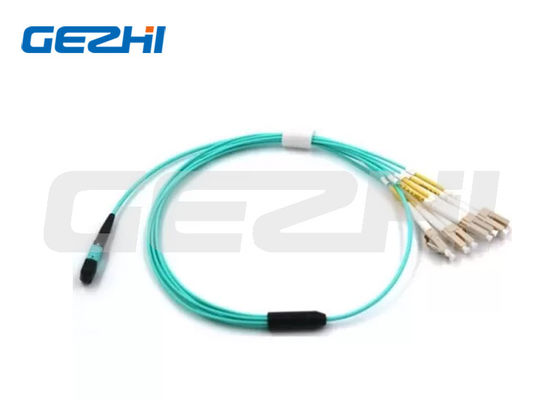 Dây cáp quang 2M MPO 8 lõi OM3 MM Fanout Bước sóng thử nghiệm LSZH 1310nm