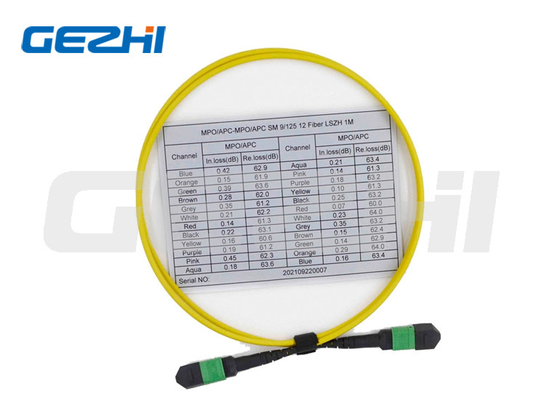 Dòng cáp vá đa sợi 12 sợi Nữ Cáp OS2 9/125 MPO