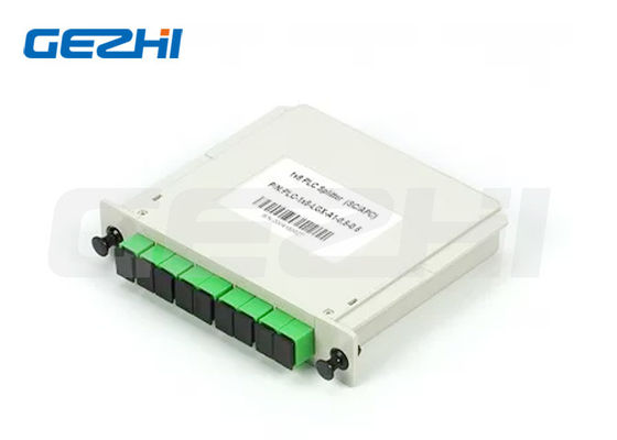 Bộ chia PLC LGX đơn mode G657A1 1x8 SC/APC với suy hao chèn thấp và thiết kế nhỏ gọn cho FTTx