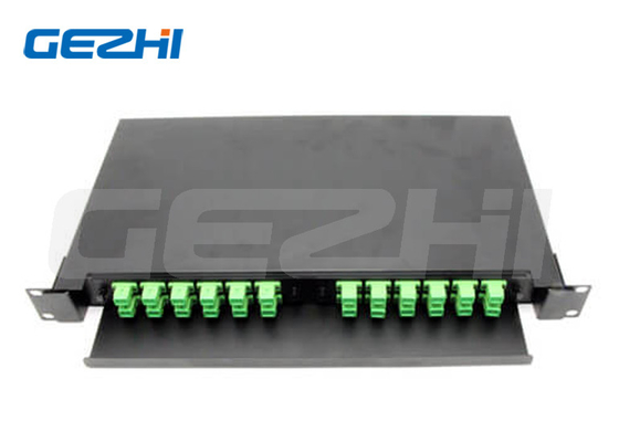19' 1RU Slide Rail Rack Mount Fiber Optic Patch Panel - 2 FAP kim loại