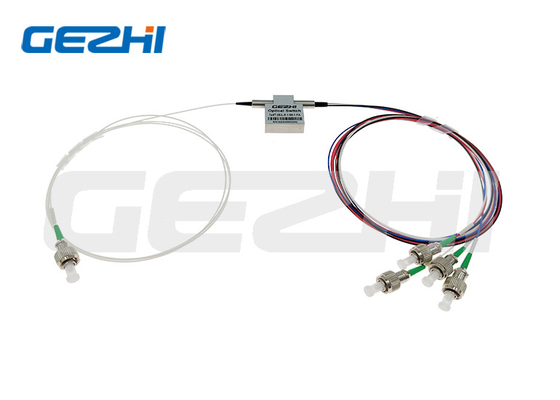 Mất tích lũy thấp 1x4 loại T chuyển đổi quang học cơ học Fiber Optic Switch 1550nm Single-mode Không khóa LC / UPC